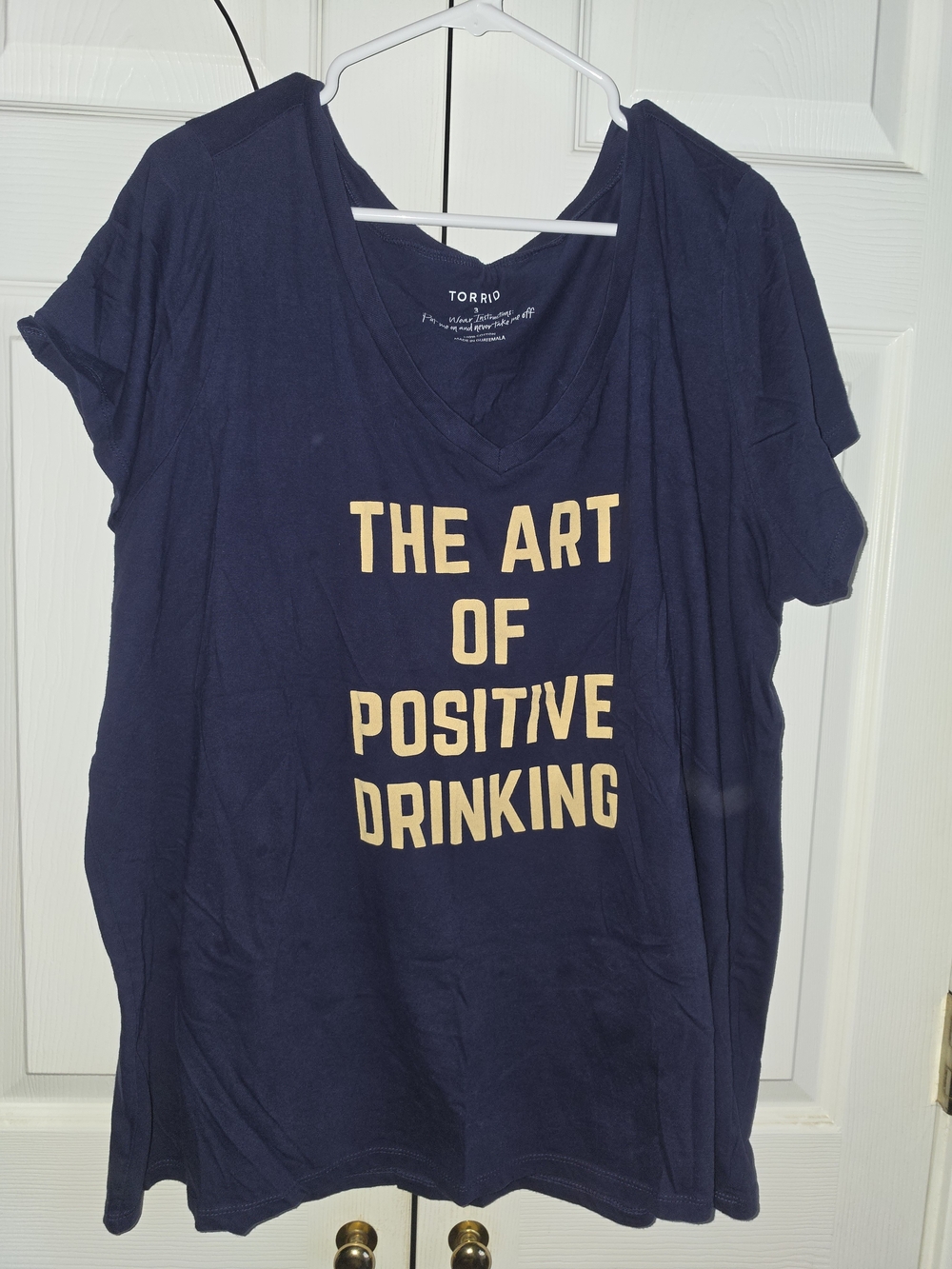 torrid Navy Scoop Neck Graphic Tank with Gold Print